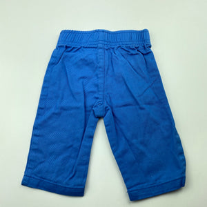 Boys Mango, blue cotton pants, elasticated, EUC, size 000,  