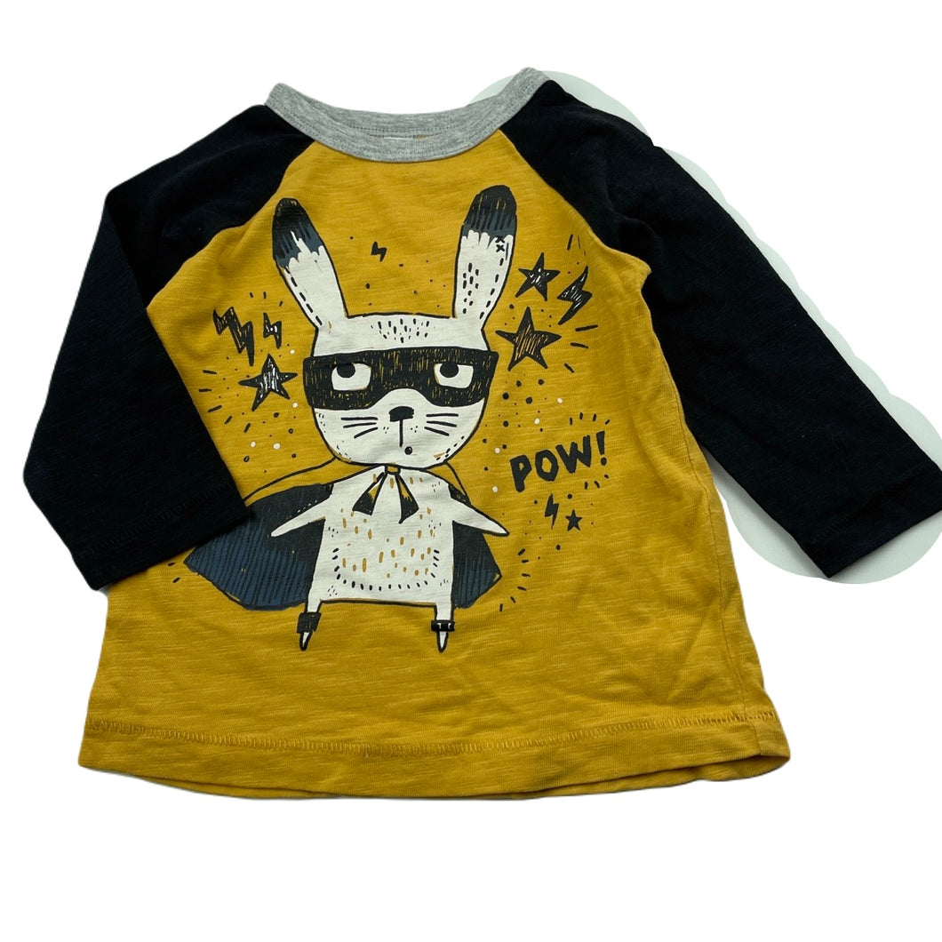 Boys Dymples, cotton long sleeve top, superhero, EUC, size 0,  