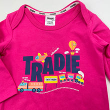 Load image into Gallery viewer, Girls Tradie Baby, Tiny Tough stretchy bodysuit / romper, EUC, size 00,  