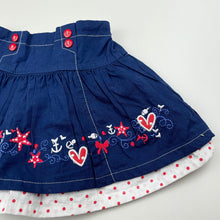 Load image into Gallery viewer, Girls Mango, embroidered lightweight cotton skirt, elasticated, EUC, size 000,  