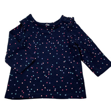 Load image into Gallery viewer, Girls Dymples, navy stretchy long sleeve top, GUC, size 00,  