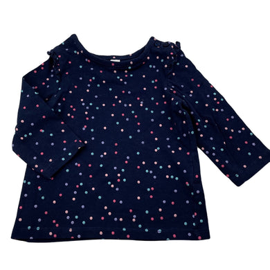 Girls Dymples, navy stretchy long sleeve top, GUC, size 00,  