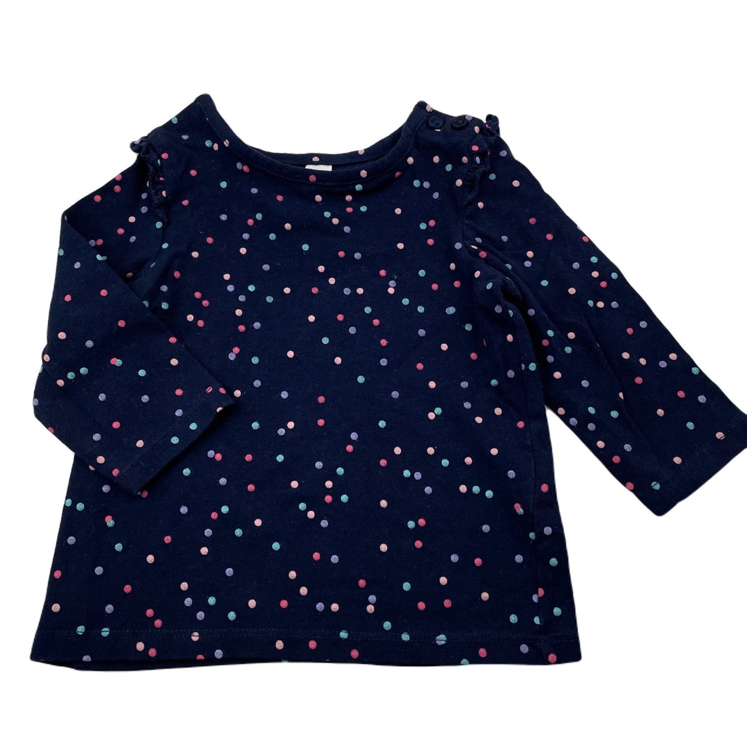 Girls Dymples, navy stretchy long sleeve top, GUC, size 00,  