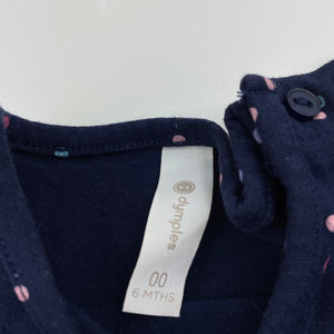 Girls Dymples, navy stretchy long sleeve top, GUC, size 00,  