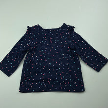 Load image into Gallery viewer, Girls Dymples, navy stretchy long sleeve top, GUC, size 00,  