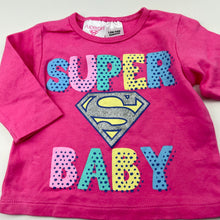 Load image into Gallery viewer, Girls DC Comics, Supergirl cotton long sleeve top, EUC, size 000,  