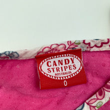 Load image into Gallery viewer, Girls Candy Stripes, cotton summer dress, GUC, size 0, L: 39cm