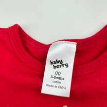 Load image into Gallery viewer, unisex Baby Berry, red cotton Christmas romper, EUC, size 00,  