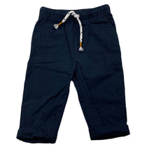 Load image into Gallery viewer, Boys Baby Berry, navy lightweight cotton pants, elasticated, EUC, size 00,  