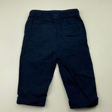 Load image into Gallery viewer, Boys Baby Berry, navy lightweight cotton pants, elasticated, EUC, size 00,  
