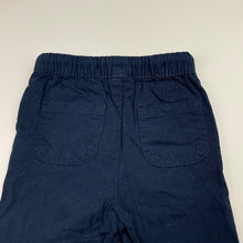 Load image into Gallery viewer, Boys Baby Berry, navy lightweight cotton pants, elasticated, EUC, size 00,  