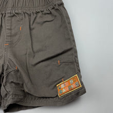Load image into Gallery viewer, Boys Dymples, brown cotton shorts, elasticated, EUC, size 000,  