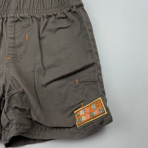 Boys Dymples, brown cotton shorts, elasticated, EUC, size 000,  
