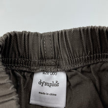 Load image into Gallery viewer, Boys Dymples, brown cotton shorts, elasticated, EUC, size 000,  
