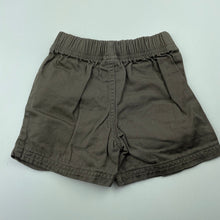 Load image into Gallery viewer, Boys Dymples, brown cotton shorts, elasticated, EUC, size 000,  
