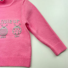 Load image into Gallery viewer, Girls MAIBO, pink stretchy sweater / jumper, armpit to armpit: 23cm, shoulder to cuff: 25cm, NEW, size 0-1,  