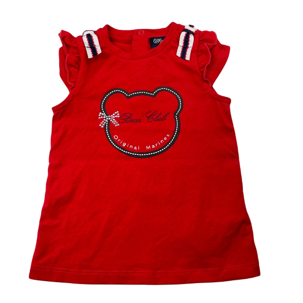 Girls Original Marines, red stretchy t-shirt / top, EUC, size 00,  