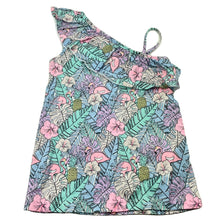 Load image into Gallery viewer, Girls Mango, cotton summer dress, flamingos, GUC, size 2, L: 44cm