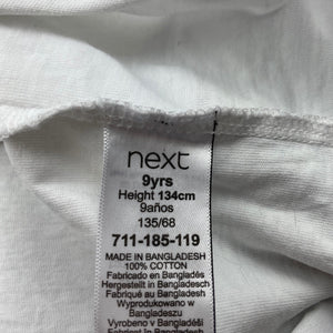 Boys Next, white cotton t-shirt / top, marks on front, FUC, size 9,  