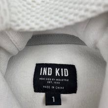 Load image into Gallery viewer, Boys Indie, grey &amp; white cotton hoodie sweater, GUC, size 1,  