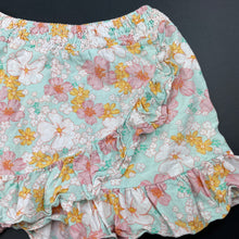 Load image into Gallery viewer, Girls Target, floral viscose/linen skirt, elasticated, L: 31cm, GUC, size 7,  