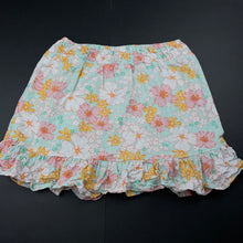 Load image into Gallery viewer, Girls Target, floral viscose/linen skirt, elasticated, L: 31cm, GUC, size 7,  