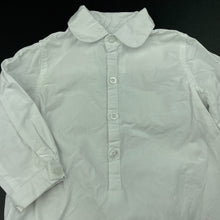 Load image into Gallery viewer, Boys Ollie's Place, white cotton shirtall / romper, EUC, size 0,  