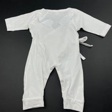 Load image into Gallery viewer, Girls white, cross-over romper, wings, FUC, size 0,  