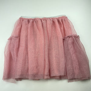 Girls Lily & Dan, pink & silver tulle skirt, elasticated, L: 37cm, GUC, size 9-10,  