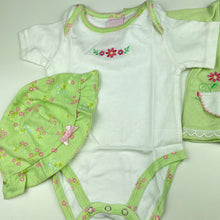 Load image into Gallery viewer, Girls Kidlooks, bodysuit, top, bottoms &amp; hat, NEW, size 000,  