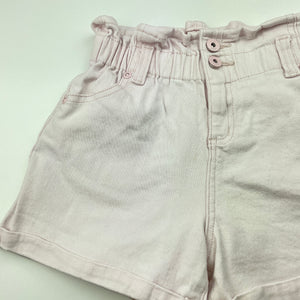 Girls Seed, pink stretch cotton shorts, elasticated, light mark on front, FUC, size 9,  