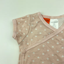 Load image into Gallery viewer, Girls Baby Patch, pink &amp; white spot cotton bodysuit / romper, GUC, size 0000,  