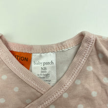 Load image into Gallery viewer, Girls Baby Patch, pink &amp; white spot cotton bodysuit / romper, GUC, size 0000,  