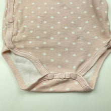 Load image into Gallery viewer, Girls Baby Patch, pink &amp; white spot cotton bodysuit / romper, GUC, size 0000,  
