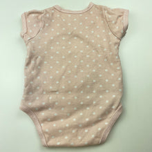 Load image into Gallery viewer, Girls Baby Patch, pink &amp; white spot cotton bodysuit / romper, GUC, size 0000,  