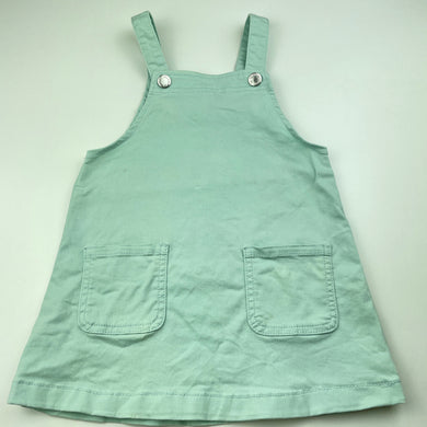 Girls 1964 Denim Co, stretch cotton overalls dress / pinafore, FUC, size 3, L: 48cm