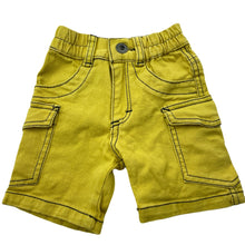 Load image into Gallery viewer, Boys FLIRTY SK8, yellow cargo shorts, elasticated, EUC, size 1,  