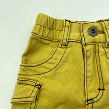 Load image into Gallery viewer, Boys FLIRTY SK8, yellow cargo shorts, elasticated, EUC, size 1,  