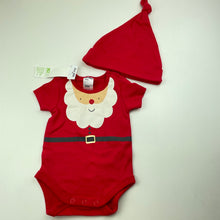 Load image into Gallery viewer, unisex Anko, cotton Christmas bodysuit / romper + hat, NEW, size 000,  