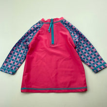 Load image into Gallery viewer, Girls Cancer Council, Bonnie &amp; Neil long sleeve rashie / swim top, EUC, size 00,  