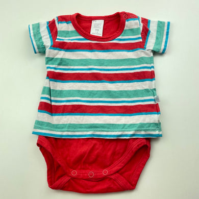 Boys Bb Cheeky, striped cotton romper, EUC, size 000,  