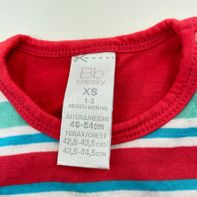 Load image into Gallery viewer, Boys Bb Cheeky, striped cotton romper, EUC, size 000,  