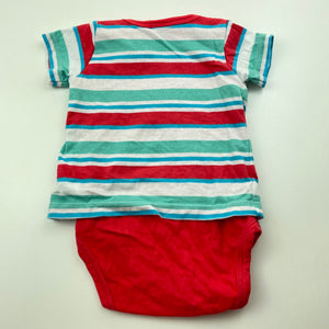 Boys Bb Cheeky, striped cotton romper, EUC, size 000,  