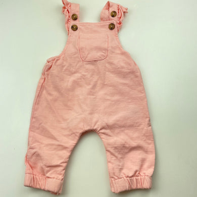 Girls Seed, pink cotton overalls / romper, EUC, size 000,  