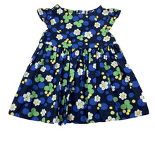 Load image into Gallery viewer, Girls Gymboree, navy floral cotton dress, wash fade, FUC, size 0, L: 41cm