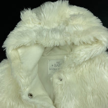 Load image into Gallery viewer, Girls M&amp;S, fleece lined faux fur jacket / coat, poppers, L: 35cm, EUC, size 0,  