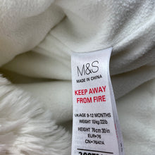 Load image into Gallery viewer, Girls M&amp;S, fleece lined faux fur jacket / coat, poppers, L: 35cm, EUC, size 0,  