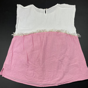 Girls Seed, crinkle cotton beach cover top, L: 55cm, armpit to armpit: 43cm, FUC, size 8-10,  