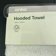 Load image into Gallery viewer, unisex Anko, cotton hooded towel, 80cm x 80cm, NEW, size 000-00,  