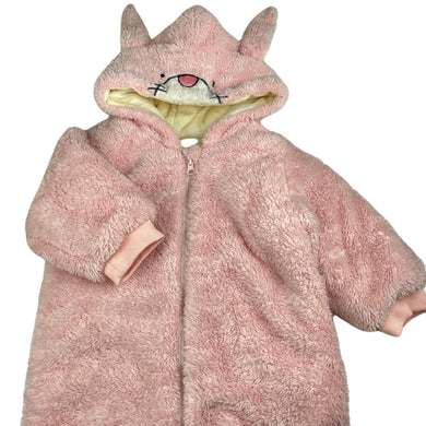 Girls TWINKLE MCDULL, wadded fleece lined hooded romper, EUC, size 1-2,  